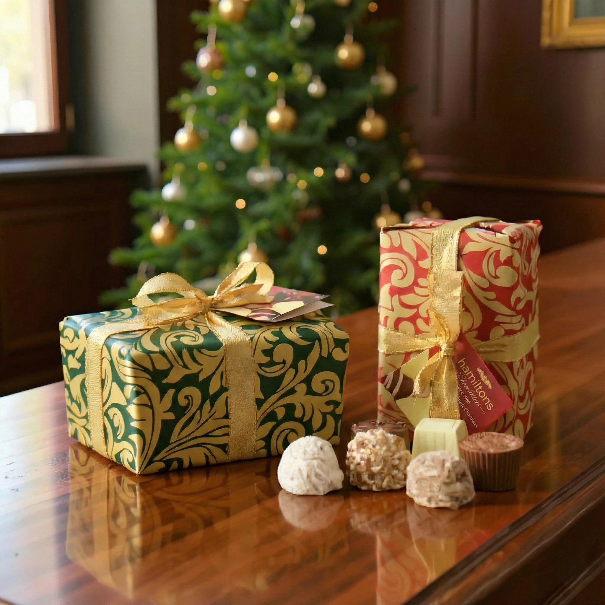 Christmas Ballotin Containing 12 Handmade Chocolates