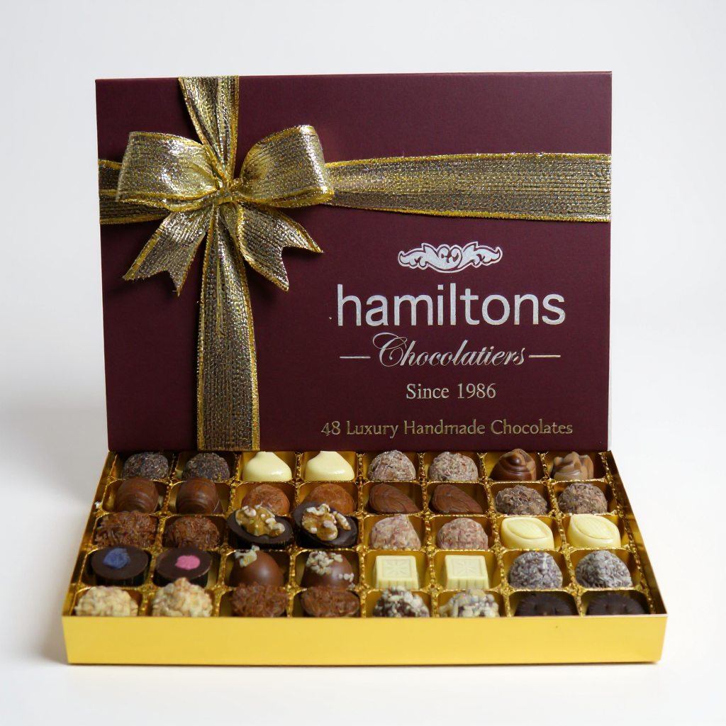 Premium Christmas Gift Box Containing 48 Handmade Chocolates