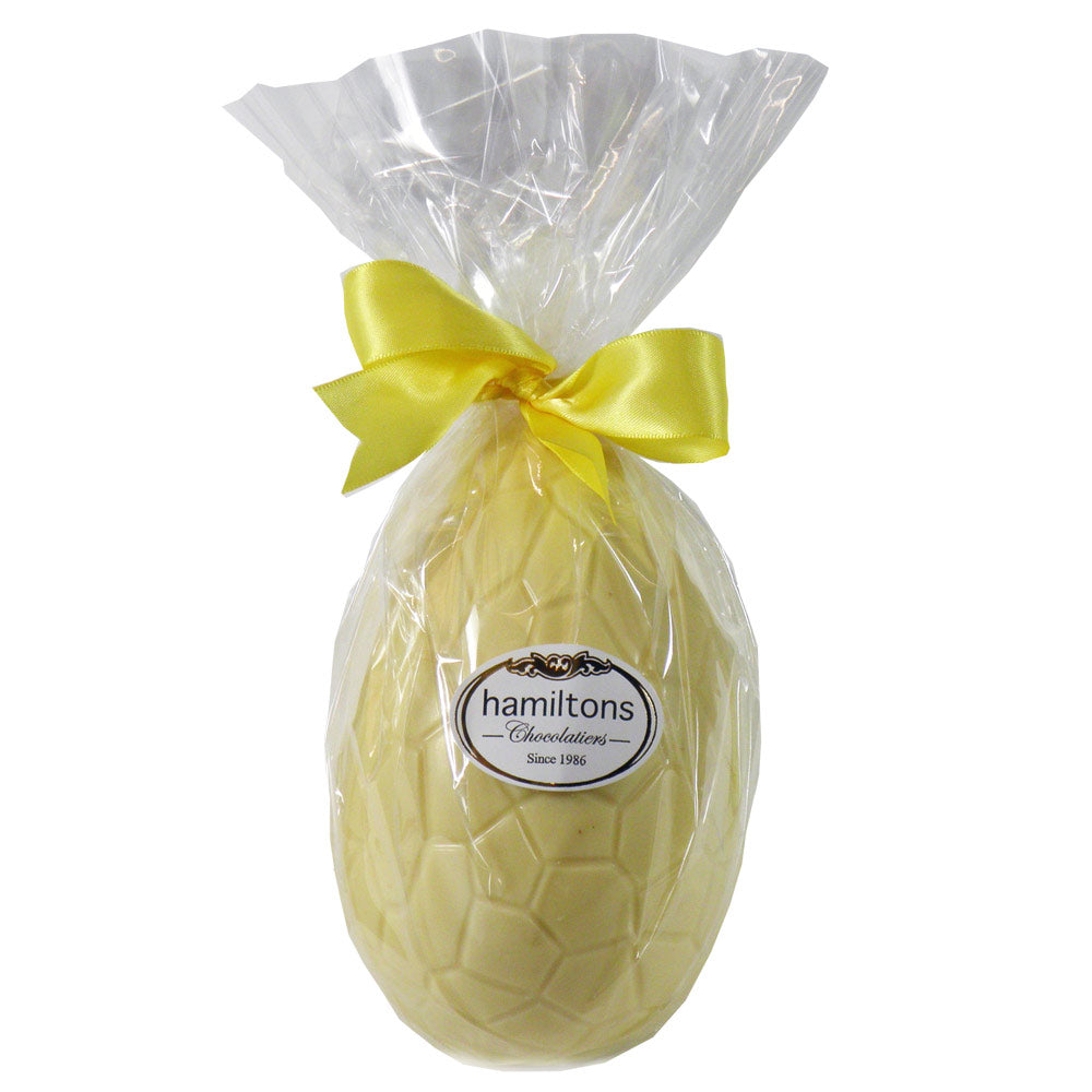 6" Whole White Easter Egg Filled With 6 Assorted White Chocolates