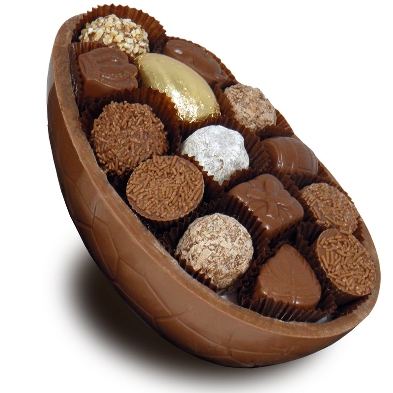 8" Half Milk Easter Egg Filled With 14 Assorted Milk Chocolates