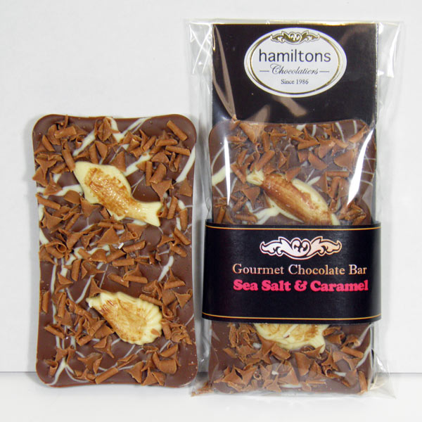 Luxurious Milk Chocolate Sea Salt & Caramel Bar Hamiltons Chocolates UK