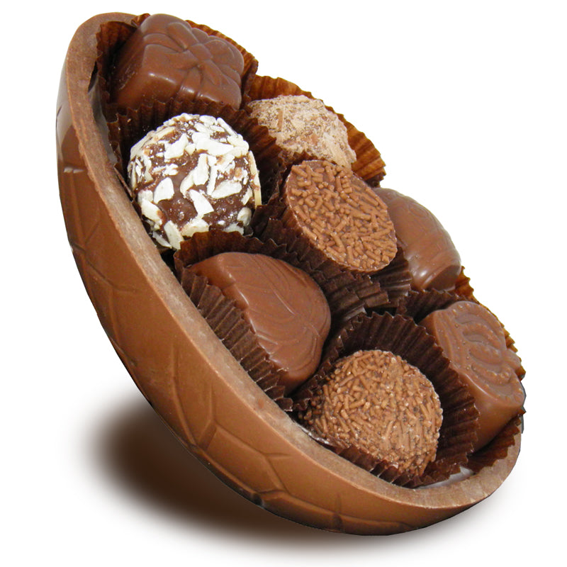 6" Half Milk Easter Egg Filled With 8 Assorted Milk Chocolates