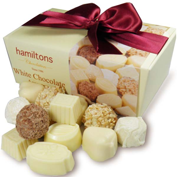 Luxurious 24Piece Handmade White Chocolate Selection Hamiltons Chocolates UK