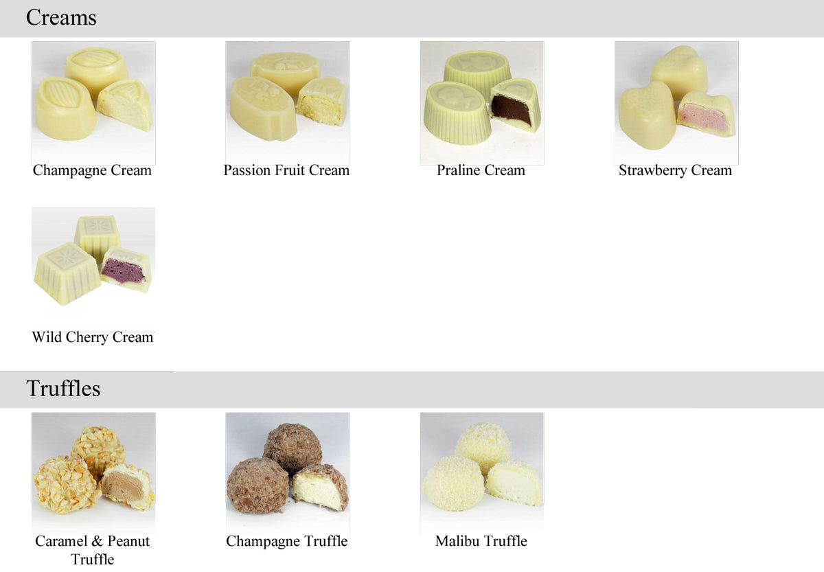 White Chocolate Selection 24 Handmade White Chocolates