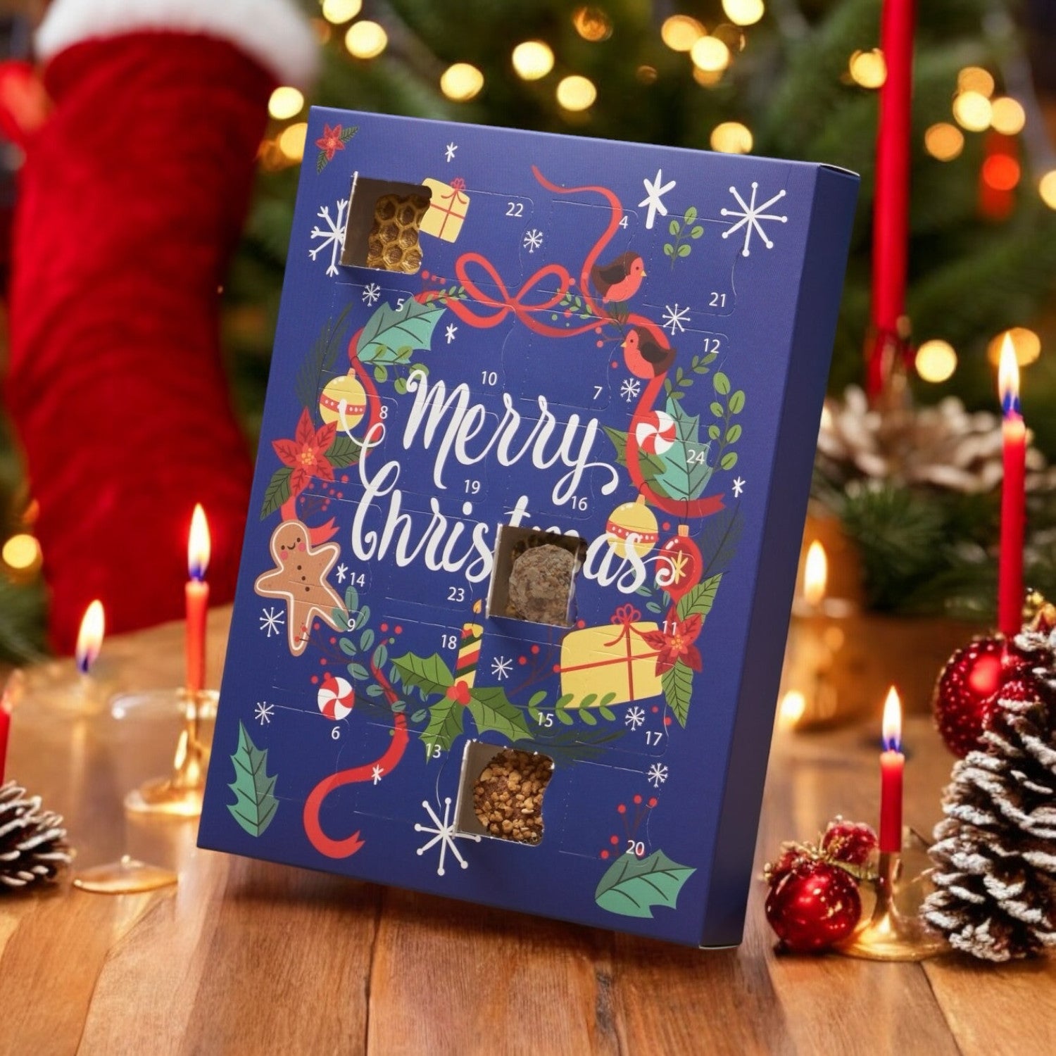 Luxury chocolate advent calendar Merry Christmas