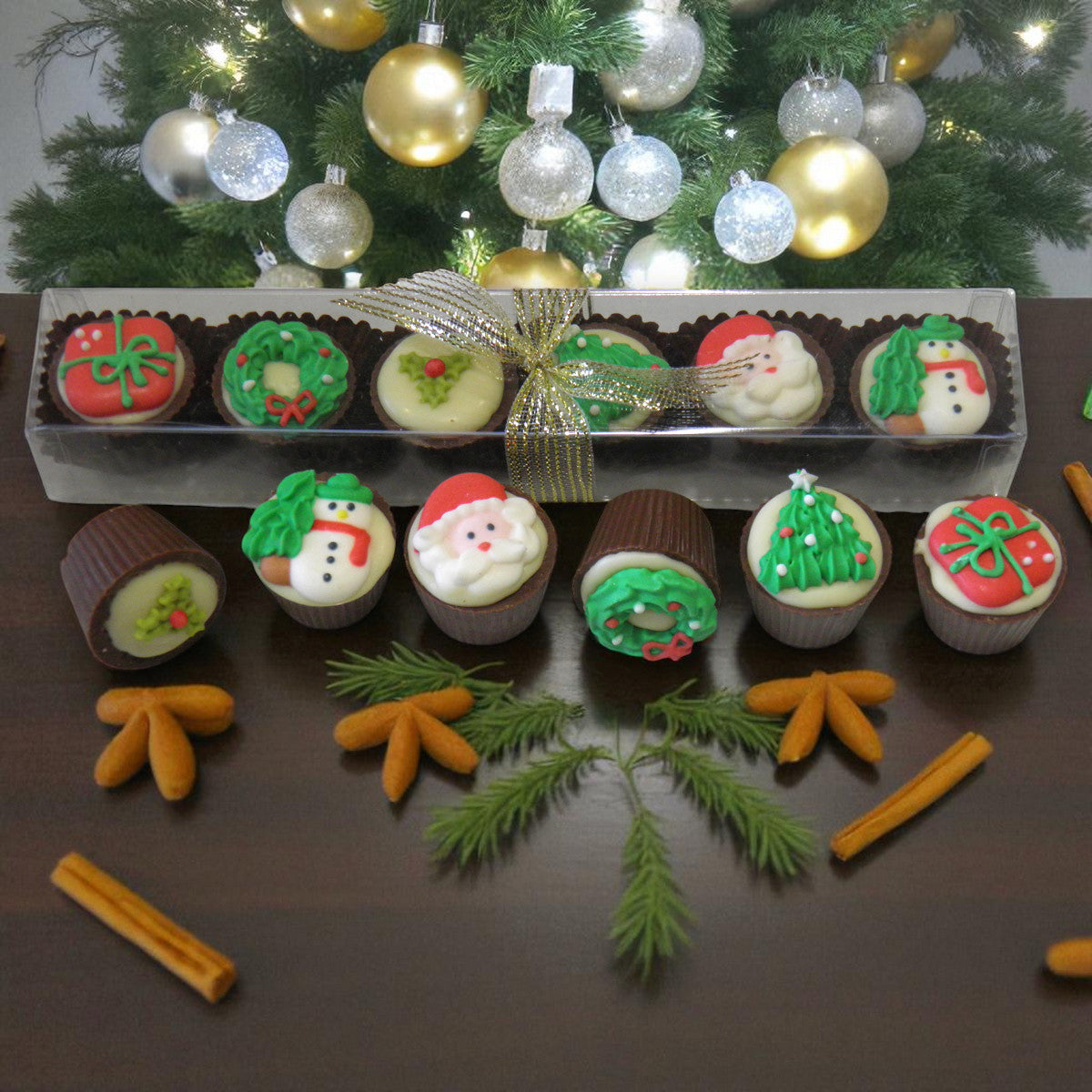 6 Luxury Christmas Milk Chocolate Truffles