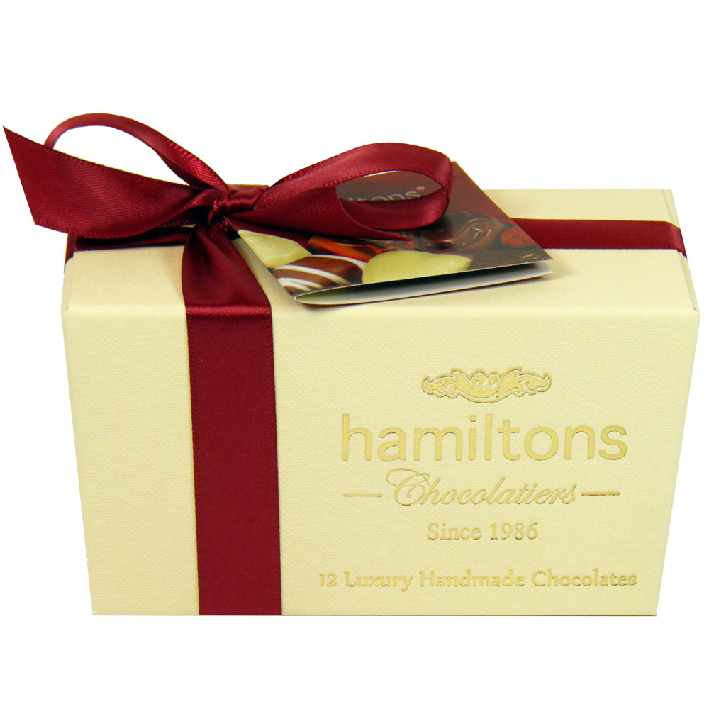 Luxury Ivory Ballotin Chocolate Box 12 Handmade Chocolates