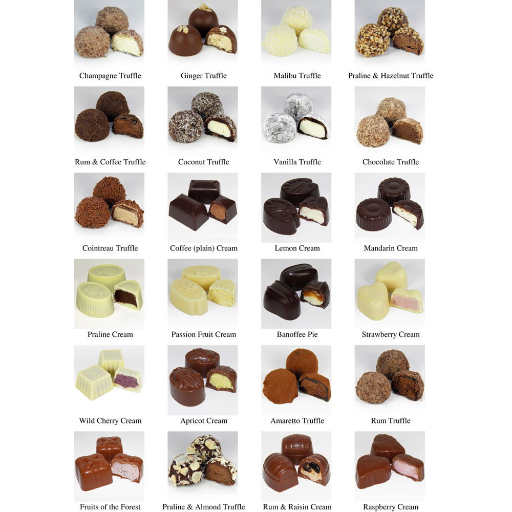 Personalised luxury 24 chocolate ivory ballotin gift tray