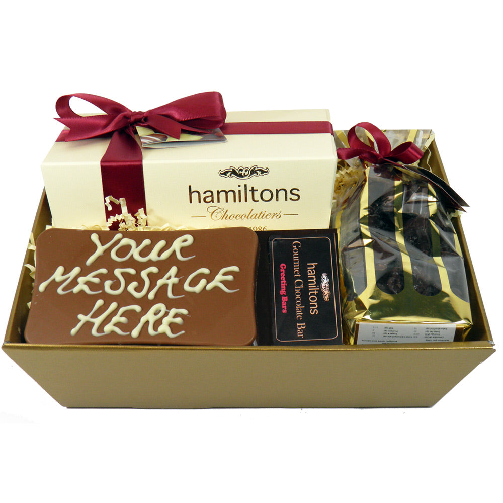 Personalised luxury 24 chocolate ivory ballotin gift tray