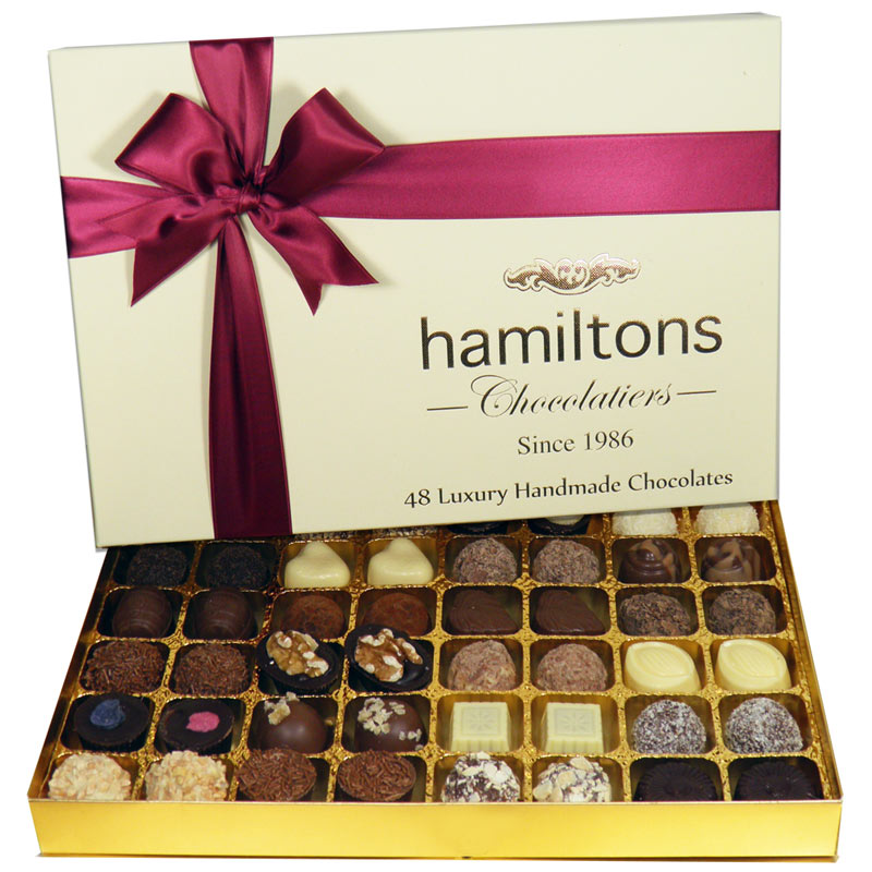 Luxury Handmade Chocolate Box 48 Elegant Treats Hamiltons Chocolates UK