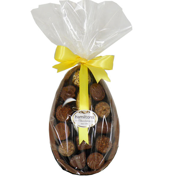 8" Half Milk Easter Egg Filled With 14 Assorted Milk Chocolates